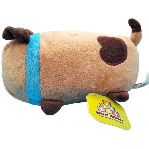 NWT Bun Bun Pup Pup 8" Stacking Plush Toy Brown Puppy Dog Stuffed Animal - Picture 5 of 9